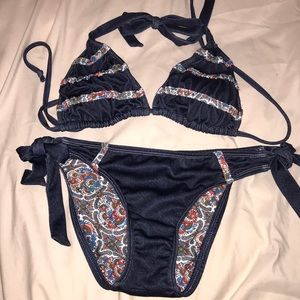 Denim look and paisley Lucky Brand bikini